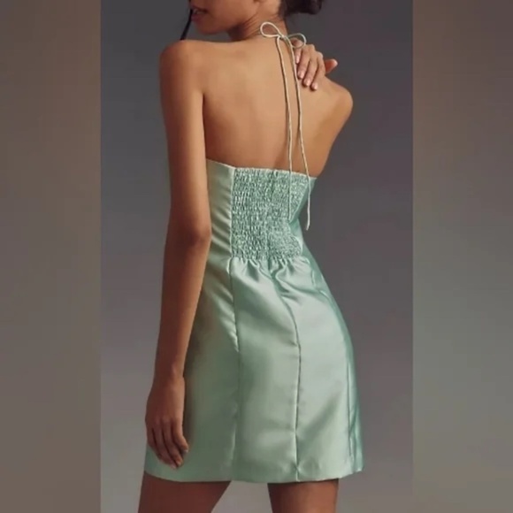 NWT Anthropologie Hutch Bow Halter Slim Mini Dress Sz L - Picture 5 of 9